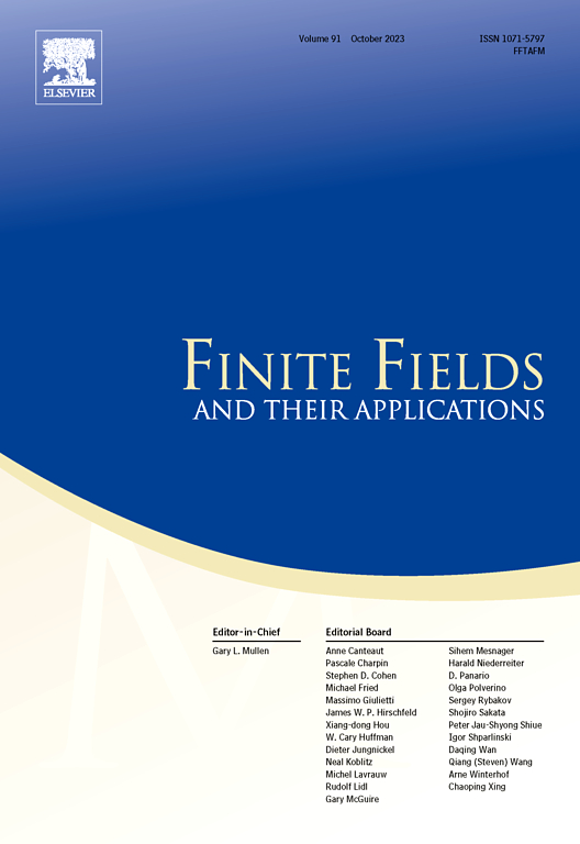 Go to journal home page - Finite Fields and Their Applications